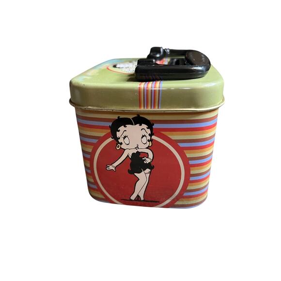 Vintage Betty Boop in Car Small Lunch Tin/ Piggy Bank With Latch - Picture 4 of 8